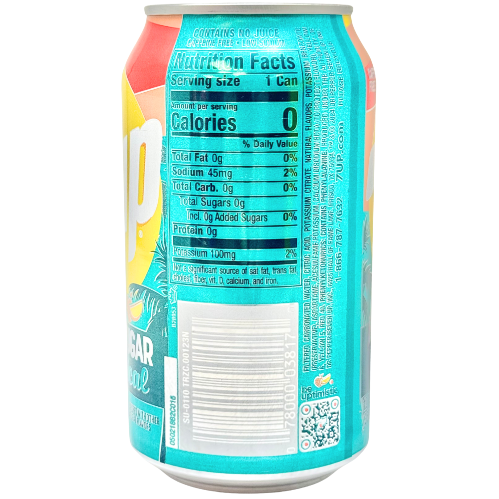 7UP Tropical Zero Sugar Soda - 355mL