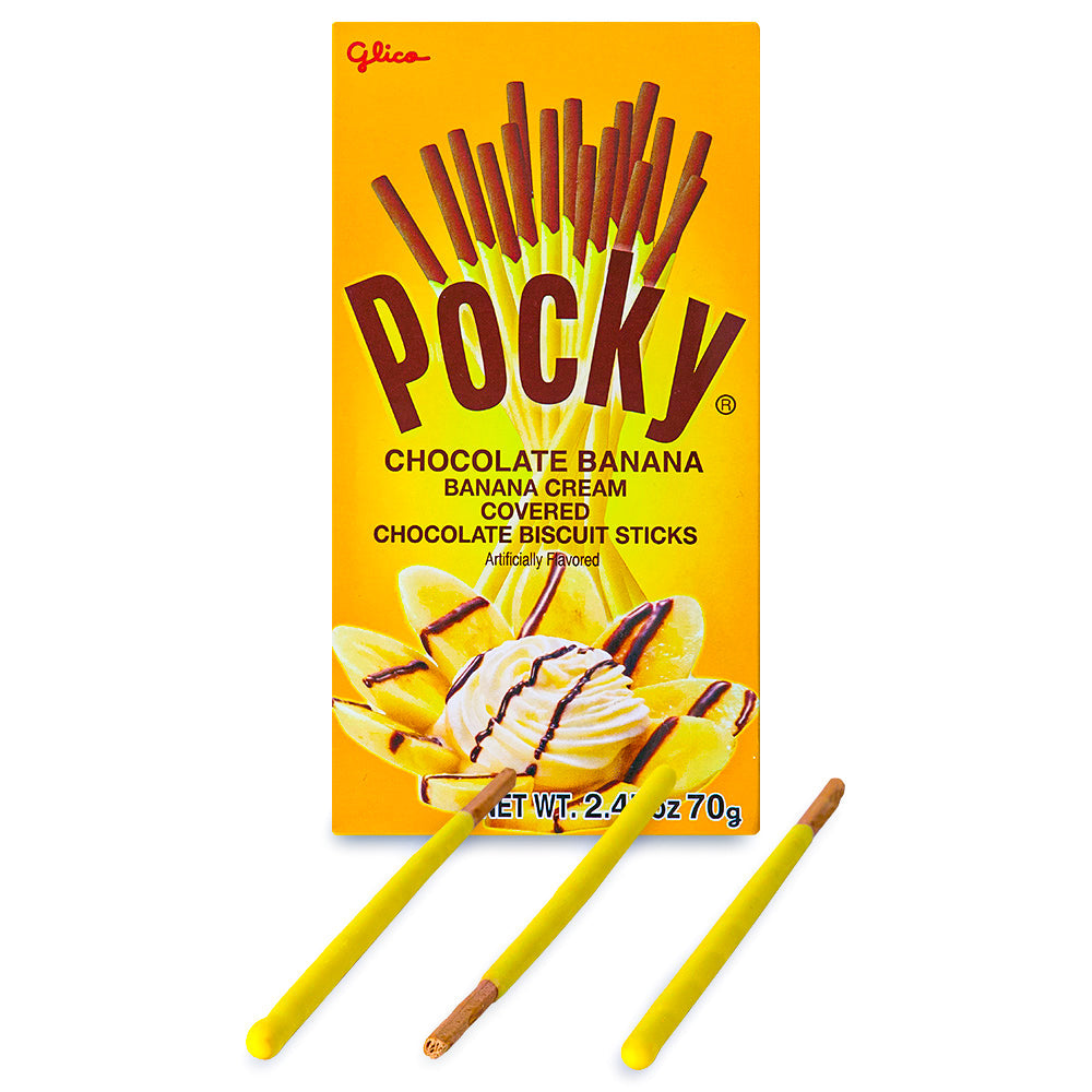 Glico Pocky Cream Coated Biscuit Sticks - Chocolate Banana - 2.47oz