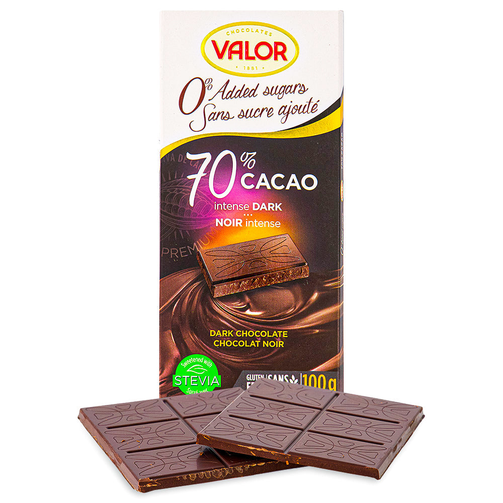 Valor 70% Cacao Intense Dark Sugar Free - 100 g