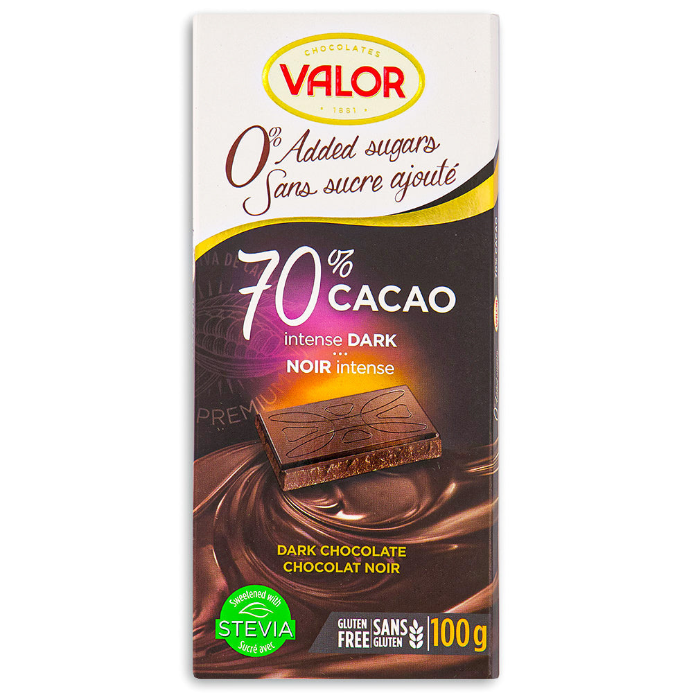 Valor 70% Cacao Intense Dark Sugar Free - 100 g