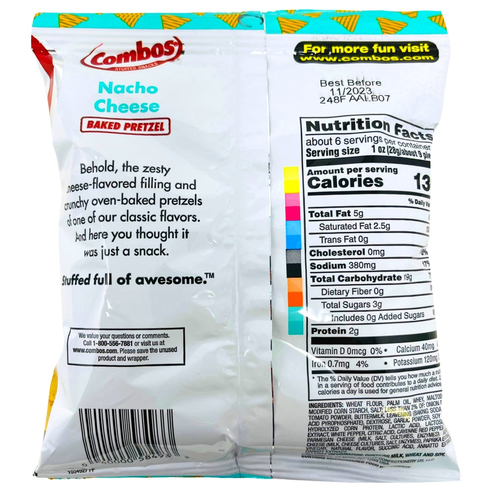Combos Nacho Cheese - 6.3oz