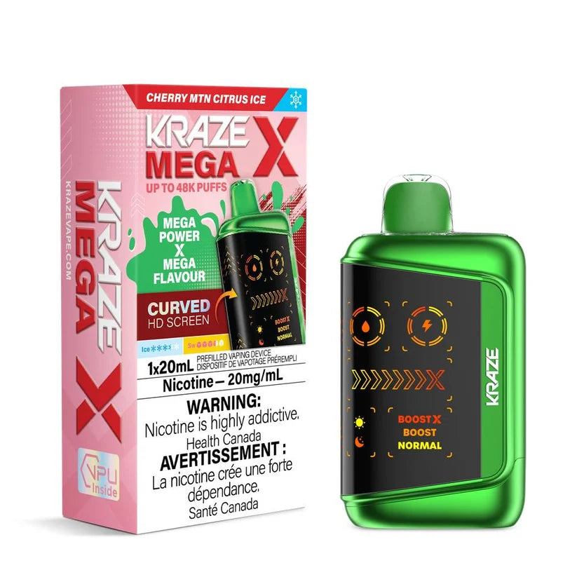 K.r.a.z.e M.e.g.a X 48K Cherry MTN Citrus Ice