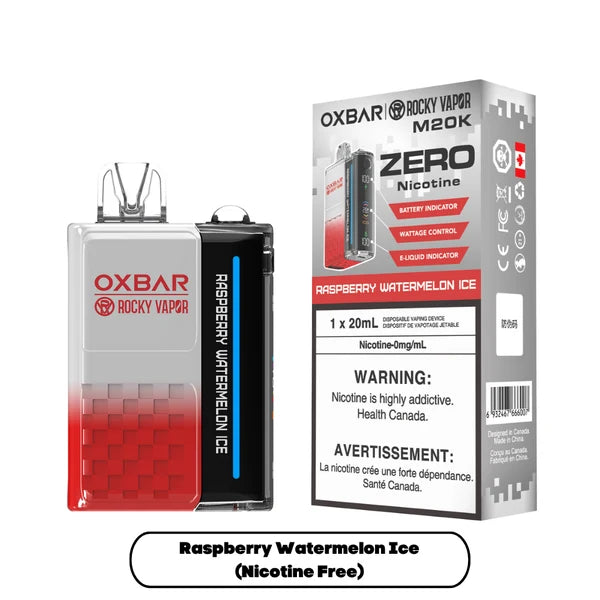 O.x.b.a.r Rocky M20K Zero Nic Raspberry Watermelon Ice