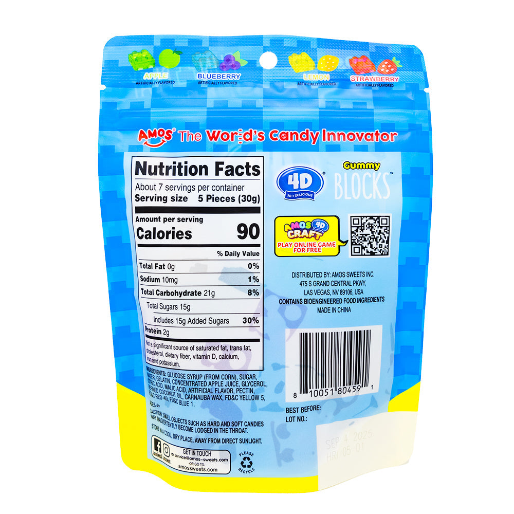 Amos 4D Creative Building Blocks Gummy Candy - 7oz