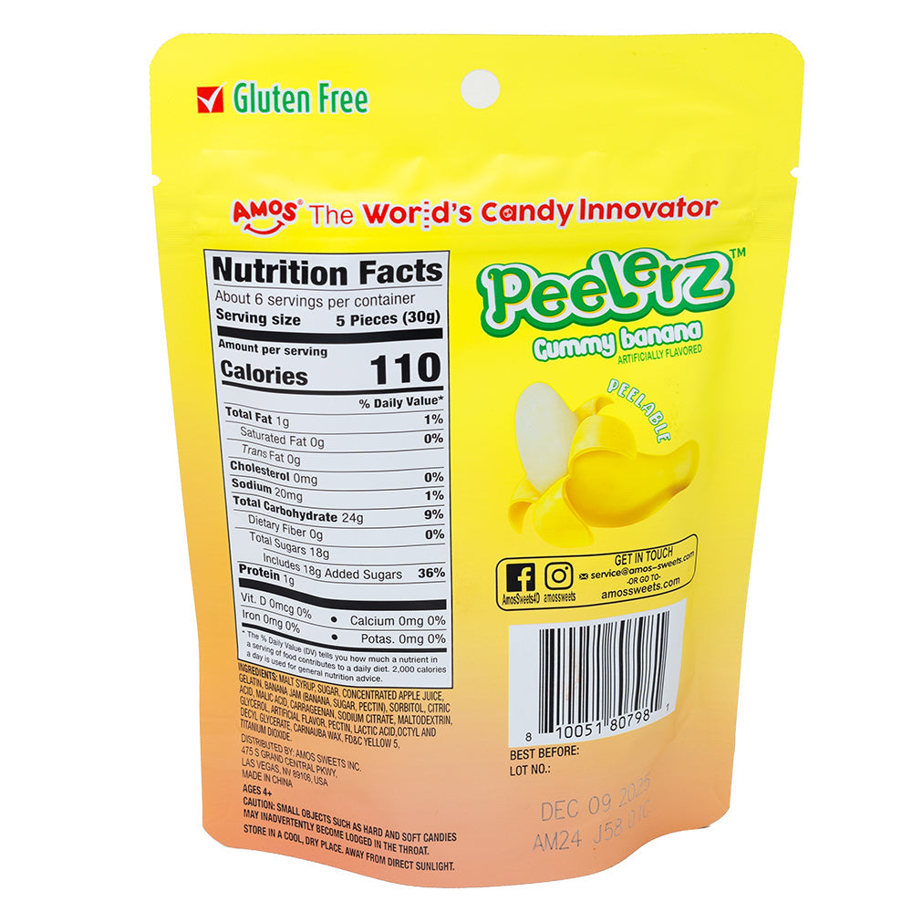 Amos Peelerz Gummy Banana - 6oz