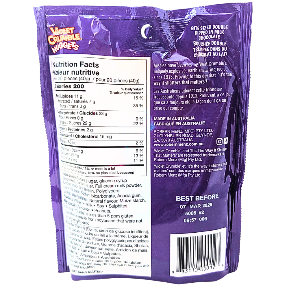 Violet Crumble Nuggets (Australia) - 135g