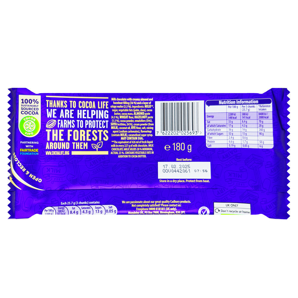 Cadbury Dairy Milk & More Nutty Praline Crisp (UK) - 180g
