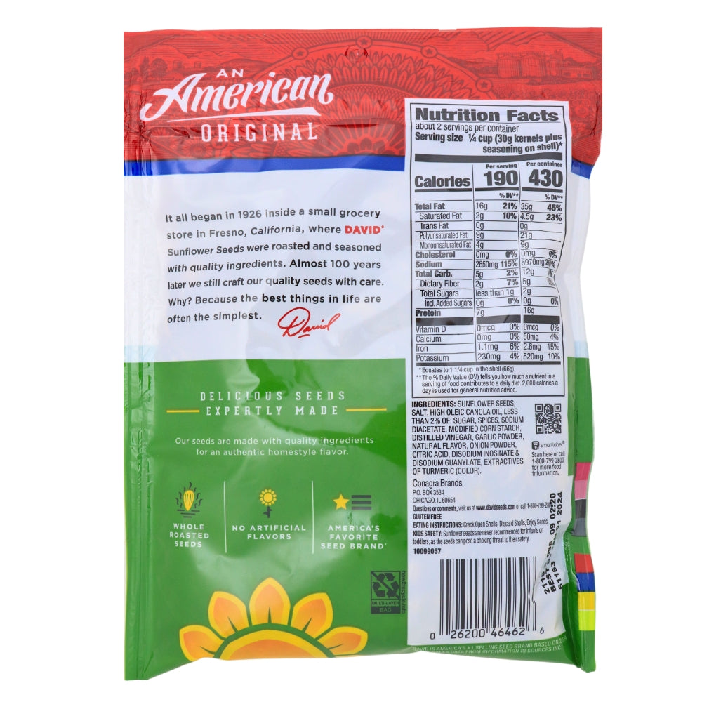 DAVID Dill Pickle Jumbo Sunflower Seeds - 5.25 oz