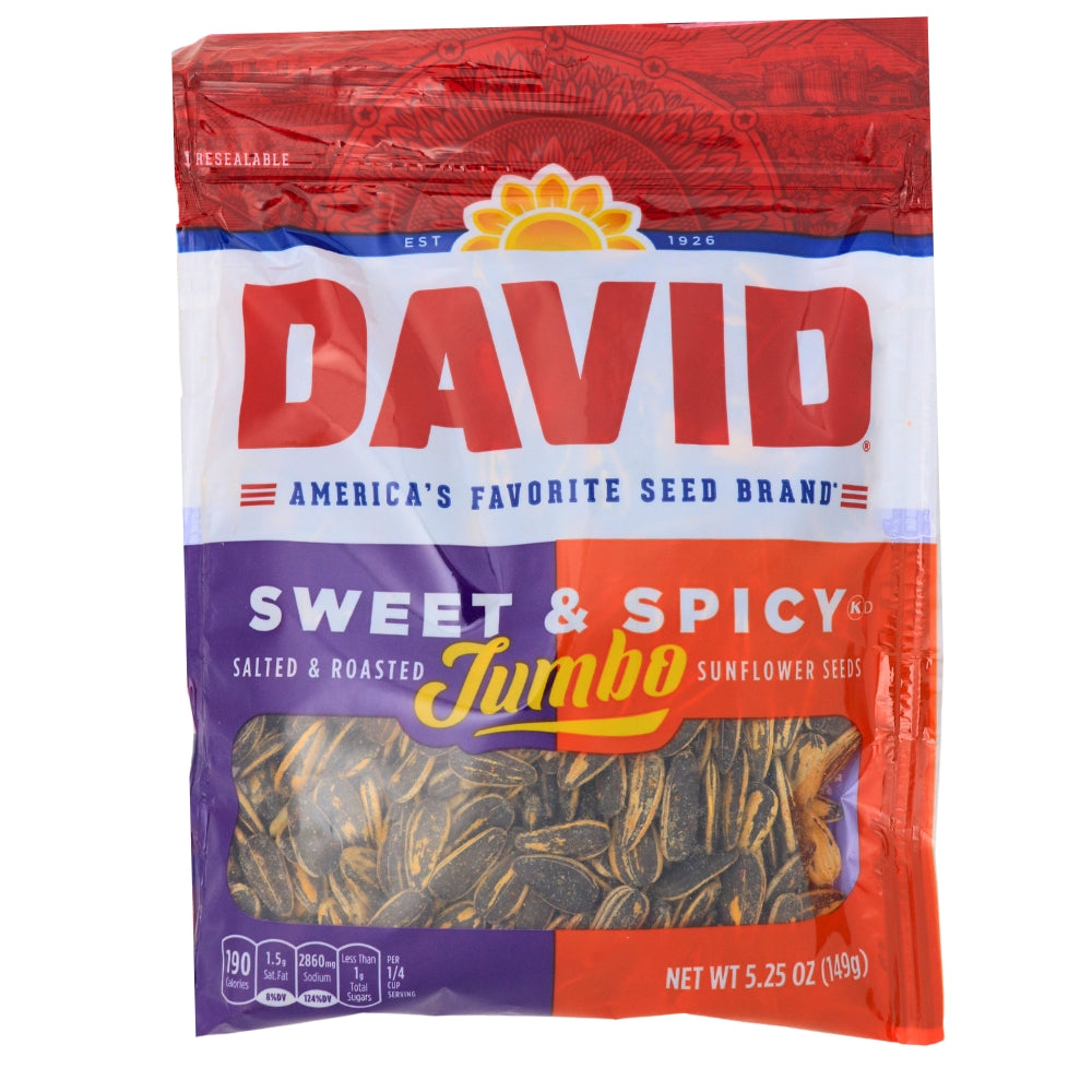 DAVID Sweet & Spicy Jumbo Sunflower Seeds - 5.25 oz