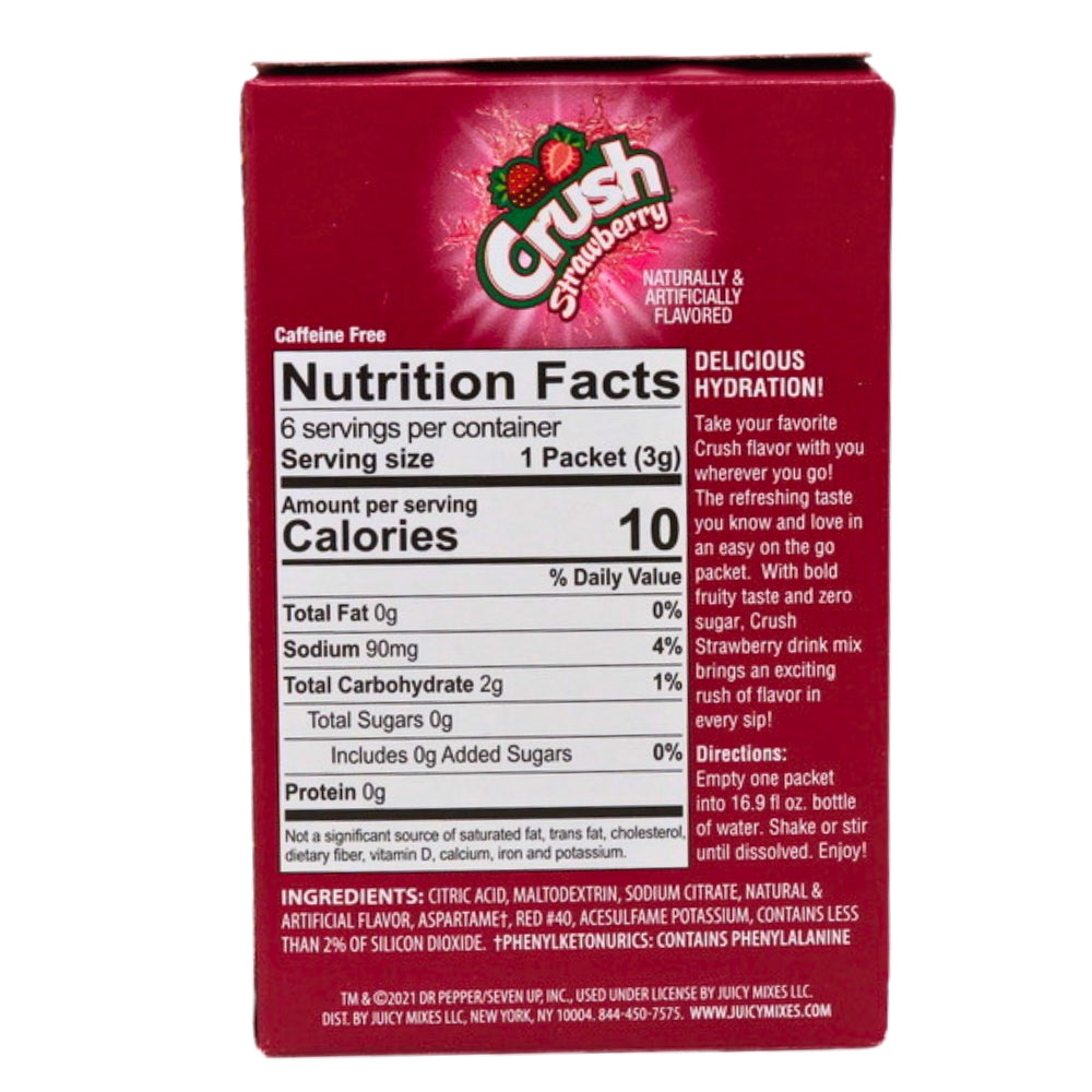 Crush Strawberry Singles to Go Drink Mix - 18g