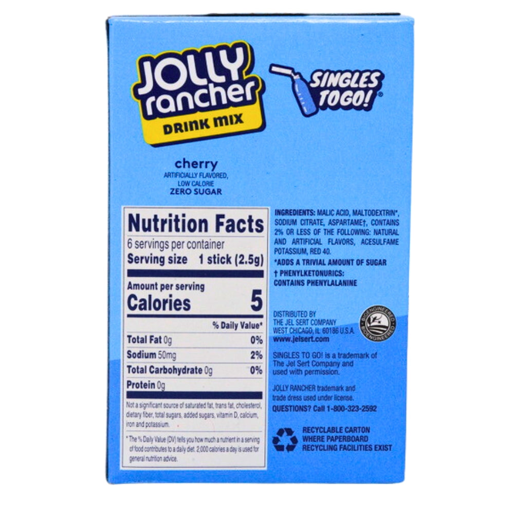 Jolly Rancher Cherry Singles To Go Drink Mix - 16g