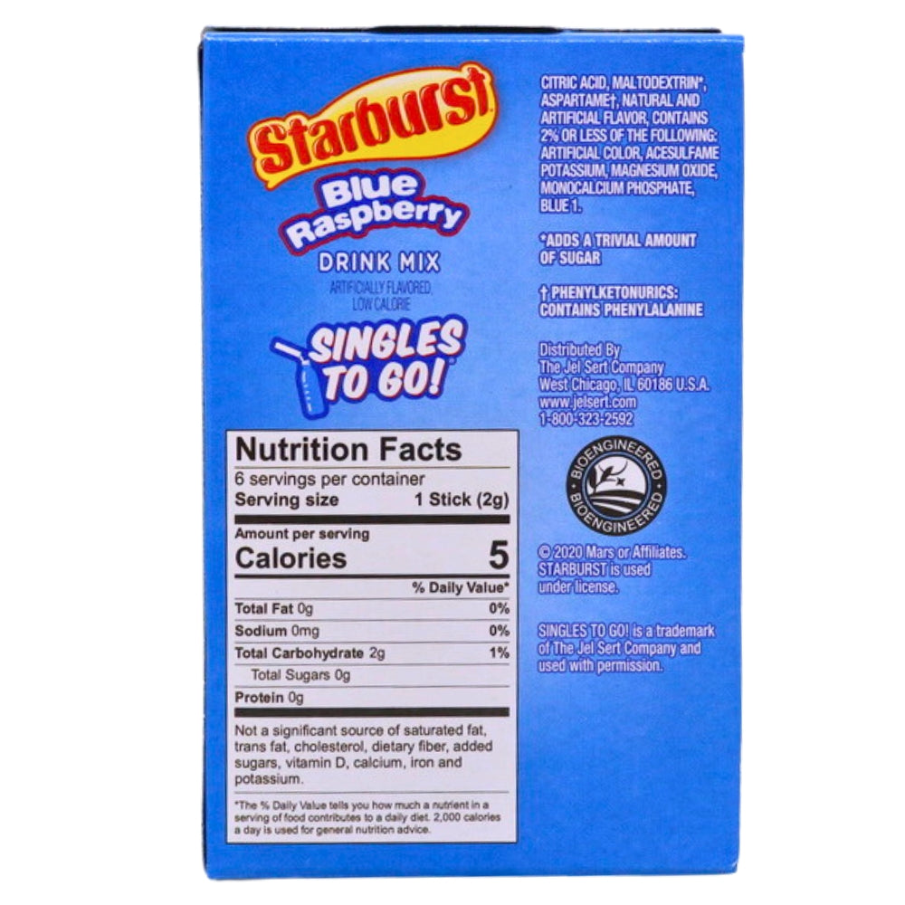 Starburst Blue Raspberry Singles To Go Drink Mix