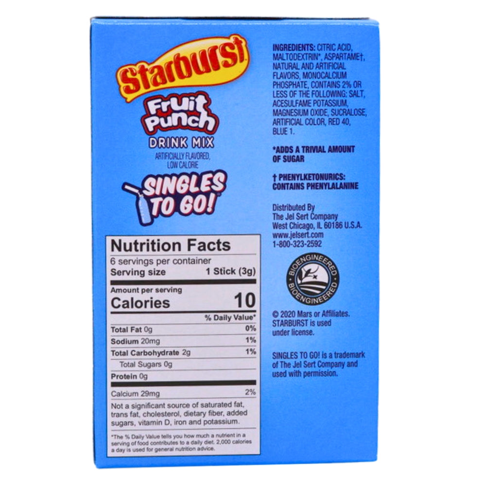 Starburst Fruit Punch Singles To Go Drink Mix