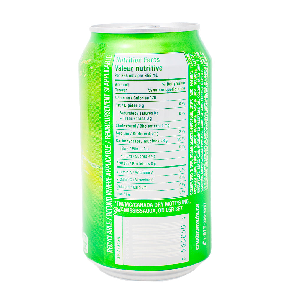 Crush Lime Soft Drink - 355mL