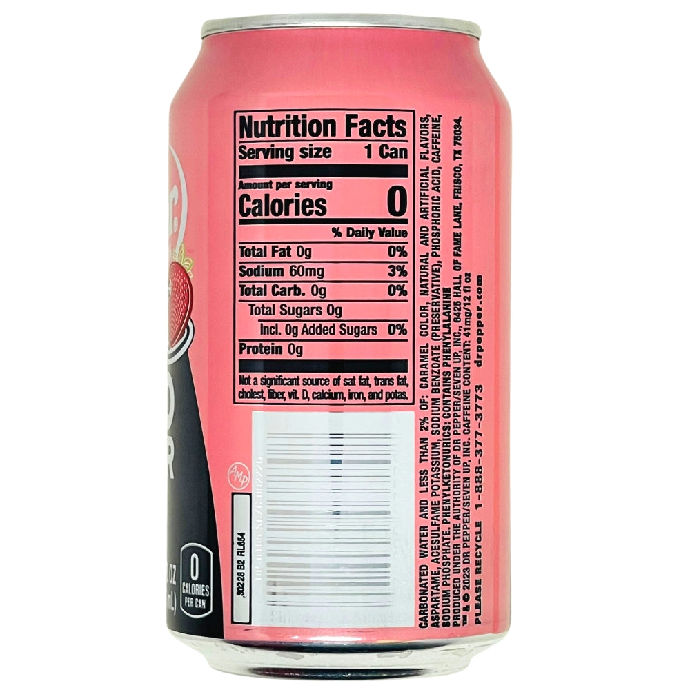 Dr Pepper Zero Sugar Strawberries and Cream - 355mL