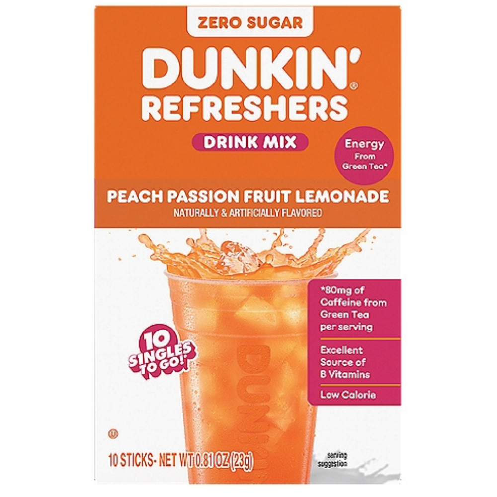 Dunkin' Singles To Go Zero Sugar - Peach Passionfruit Lemonade - 10 Pack