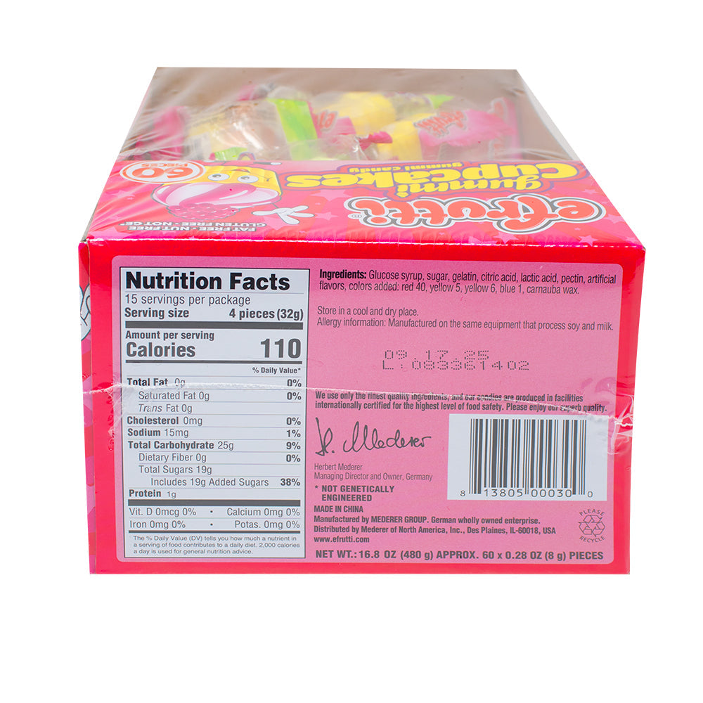 efrutti Gummi Cupcake Candy - 60ct