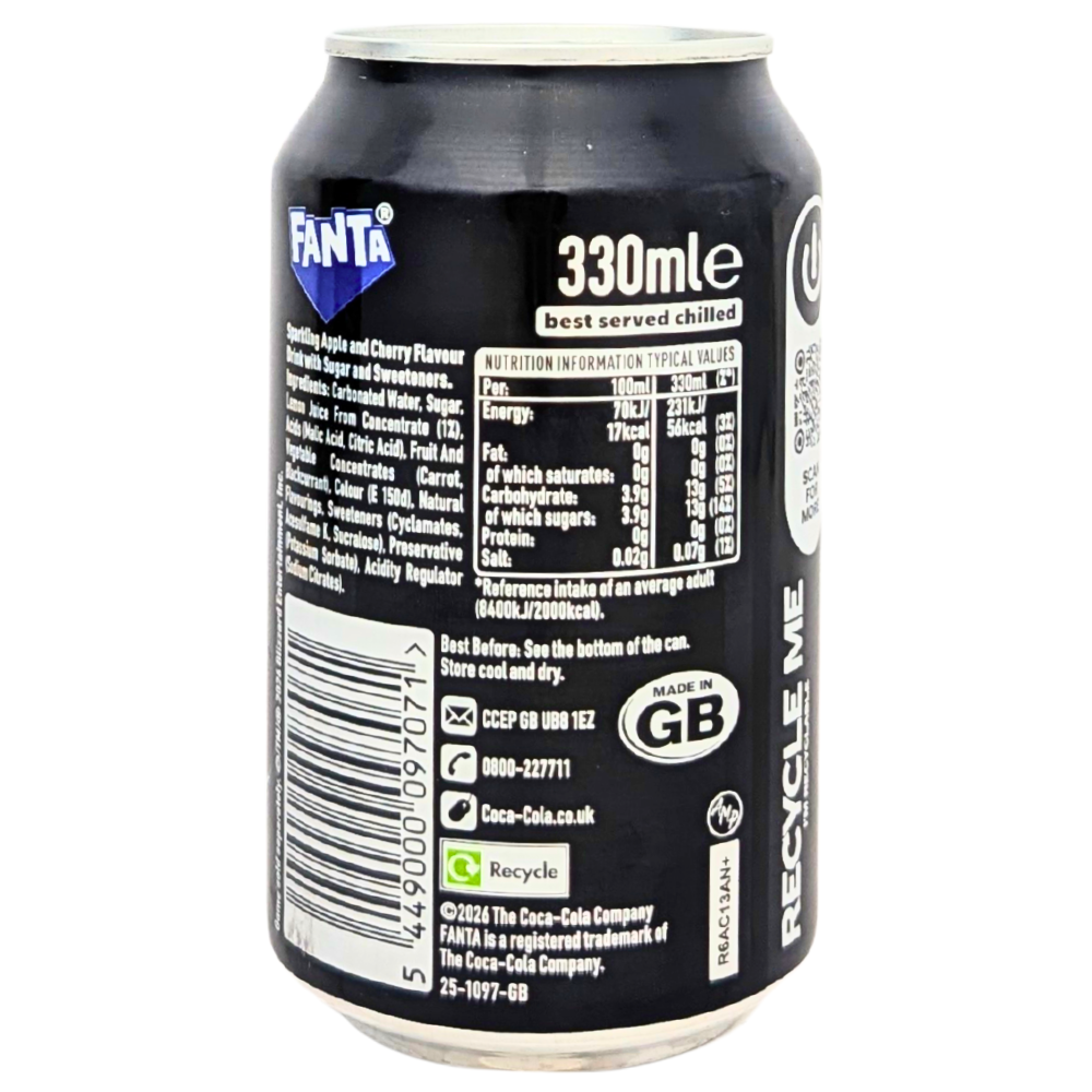 Fanta Dark Cherry (UK) - 330mL