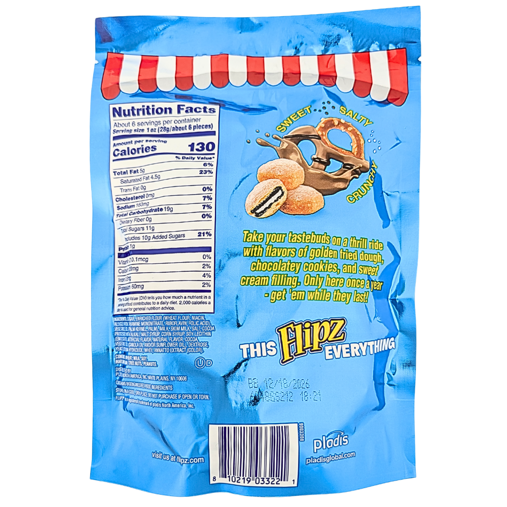 Flipz Fried Chocolatey Sandwich Cookie Pretzels - 6.5oz