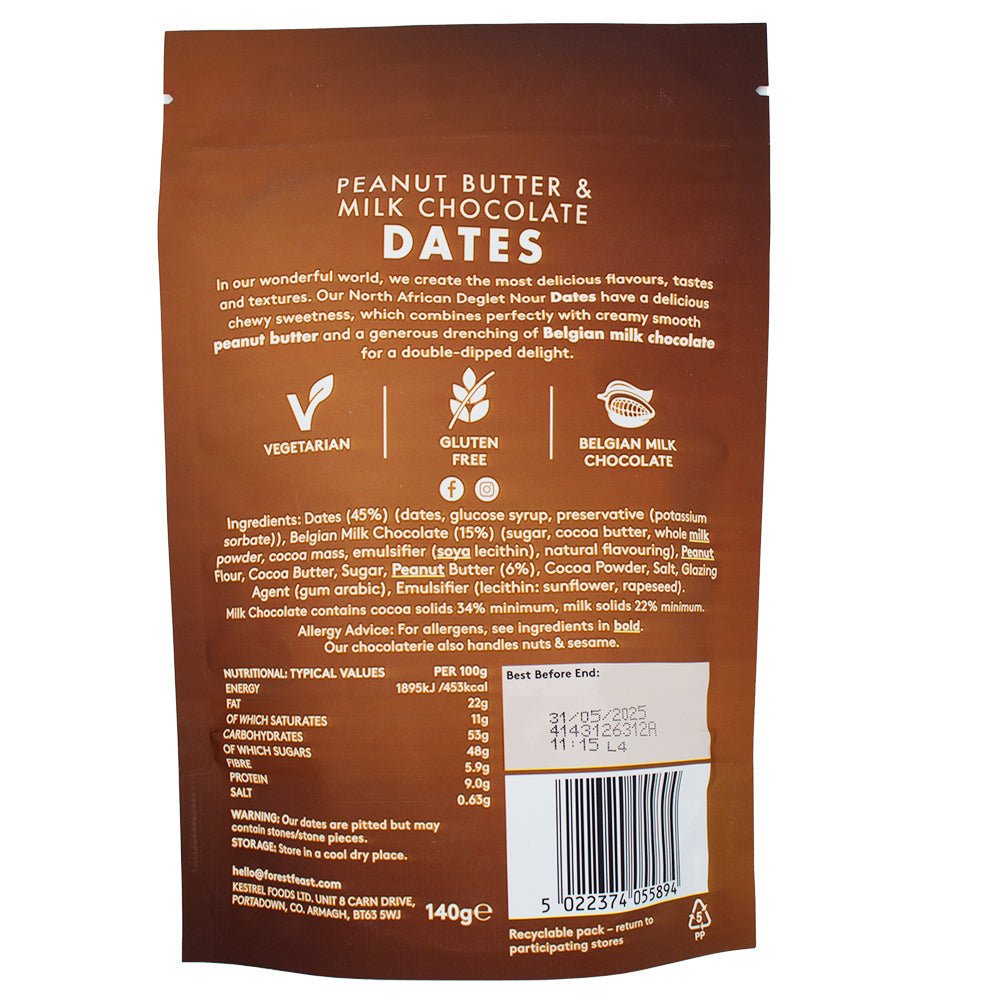 Forest Feast Peanut Butter & Milk Chocolate Dates (UK) - 140g