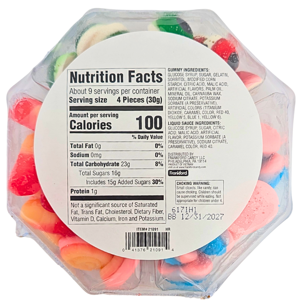 Frankford Body Parts Gummy Candy Party Tray - 10oz