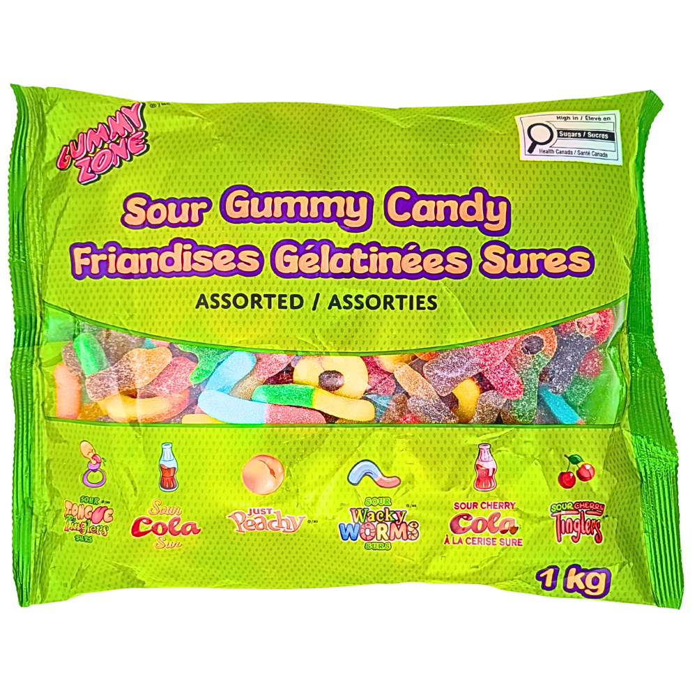 Gummy Zone Assorted Sour Gummies - 1kg
