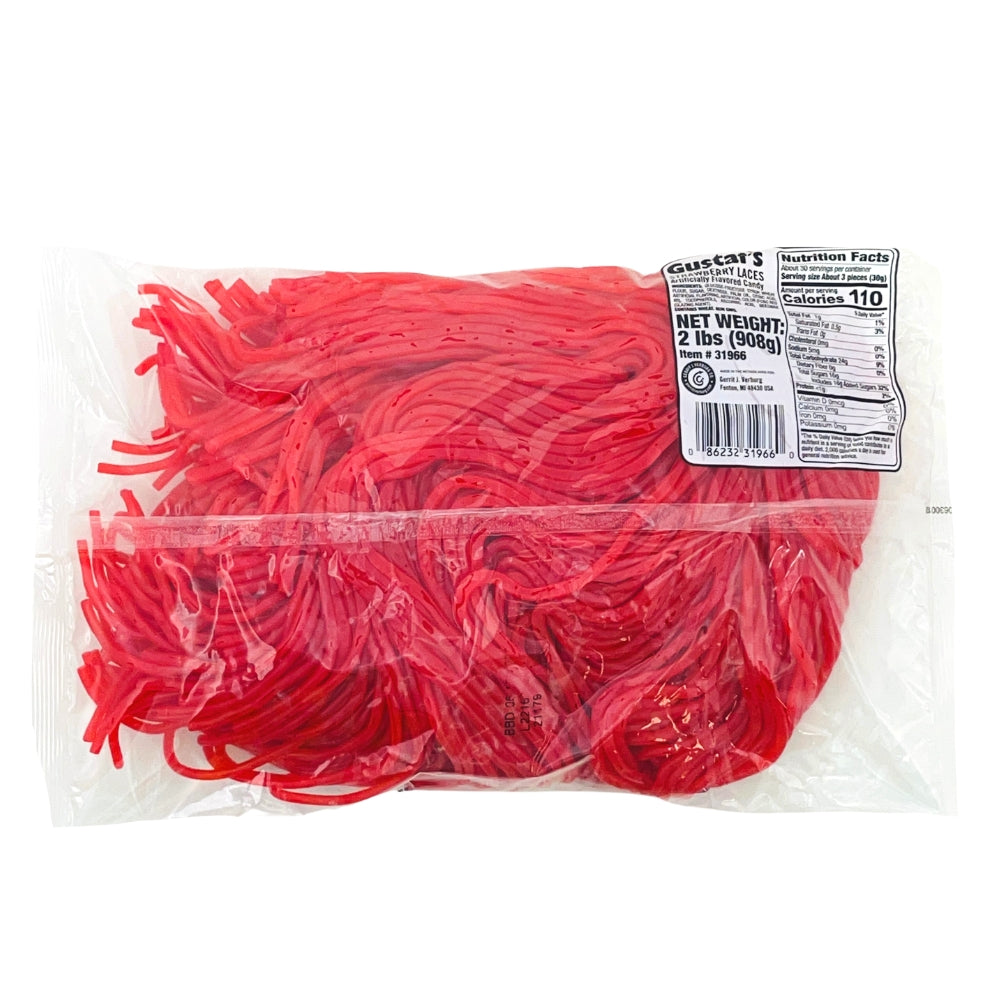 Gustaf's Strawberry Licorice Laces - 2 lbs