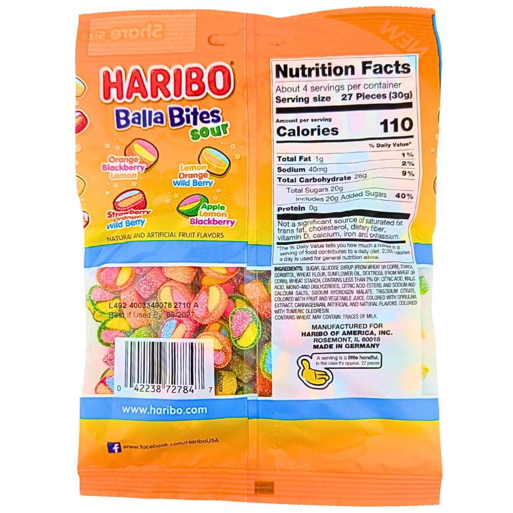 Haribo Balla Bites Sour - 4.5oz