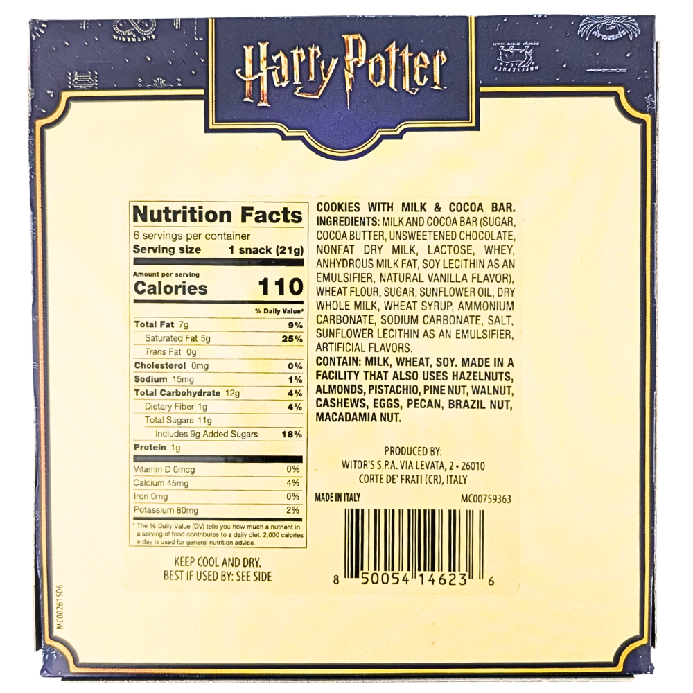 Harry Potter Hogwarts Express Snack Cookies Milk and Cocoa Bar - 4.44oz