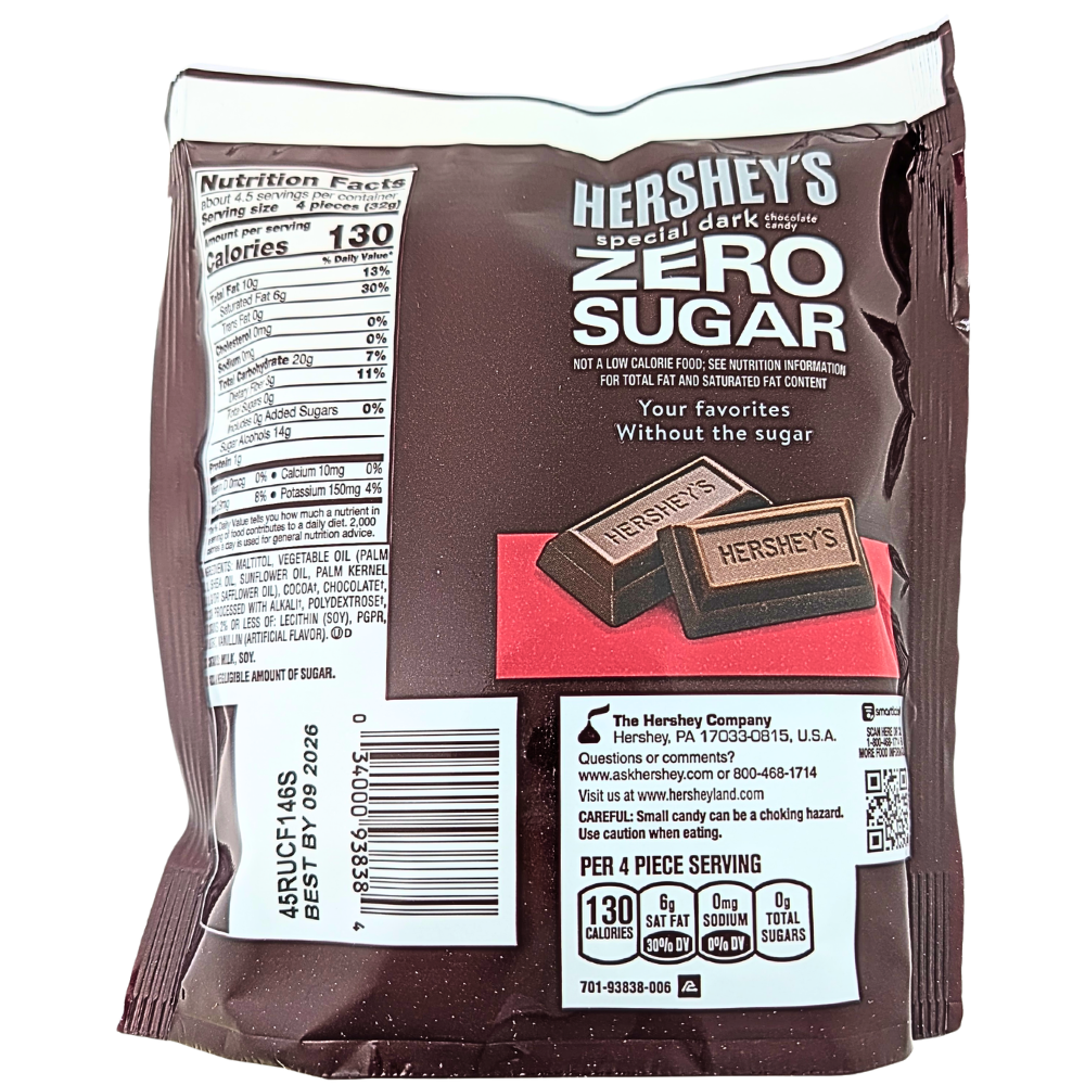 Hershey's Zero Sugar Special Dark Pouch - 5.1oz