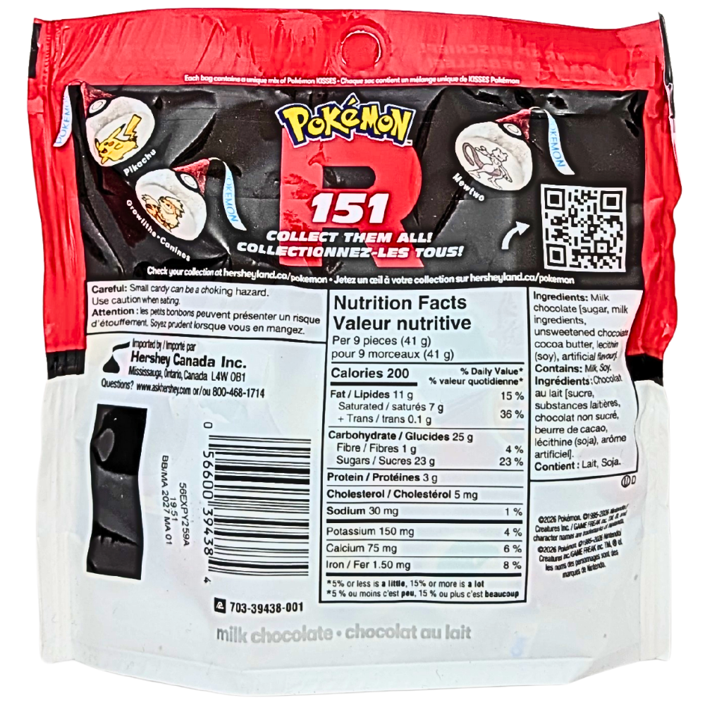 Hershey's Kisses Pokemon Milk Chocolate - 180g