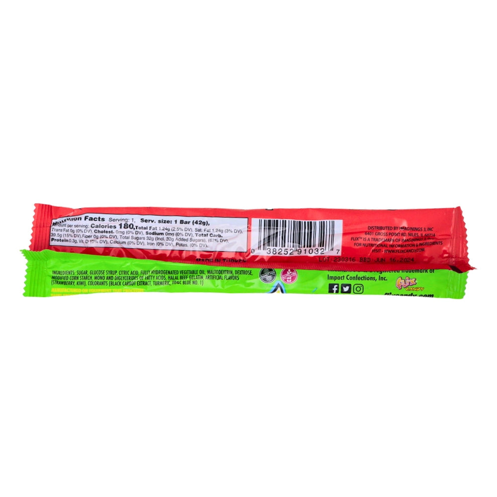 Warheads Sour Tropical Taffy 2in1 - 1.49oz *BB Sep 17 2026*