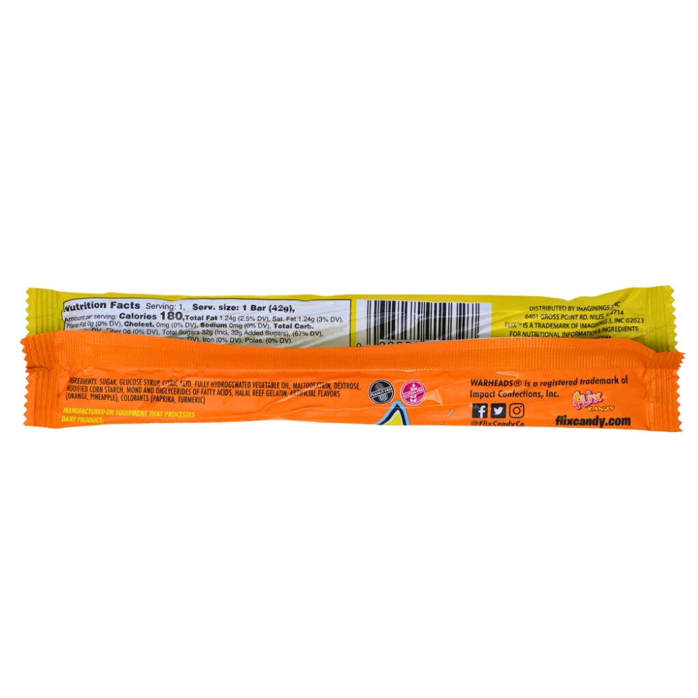 Warheads Sour Tropical Taffy 2in1 - 1.49oz *BB Sep 17 2026*