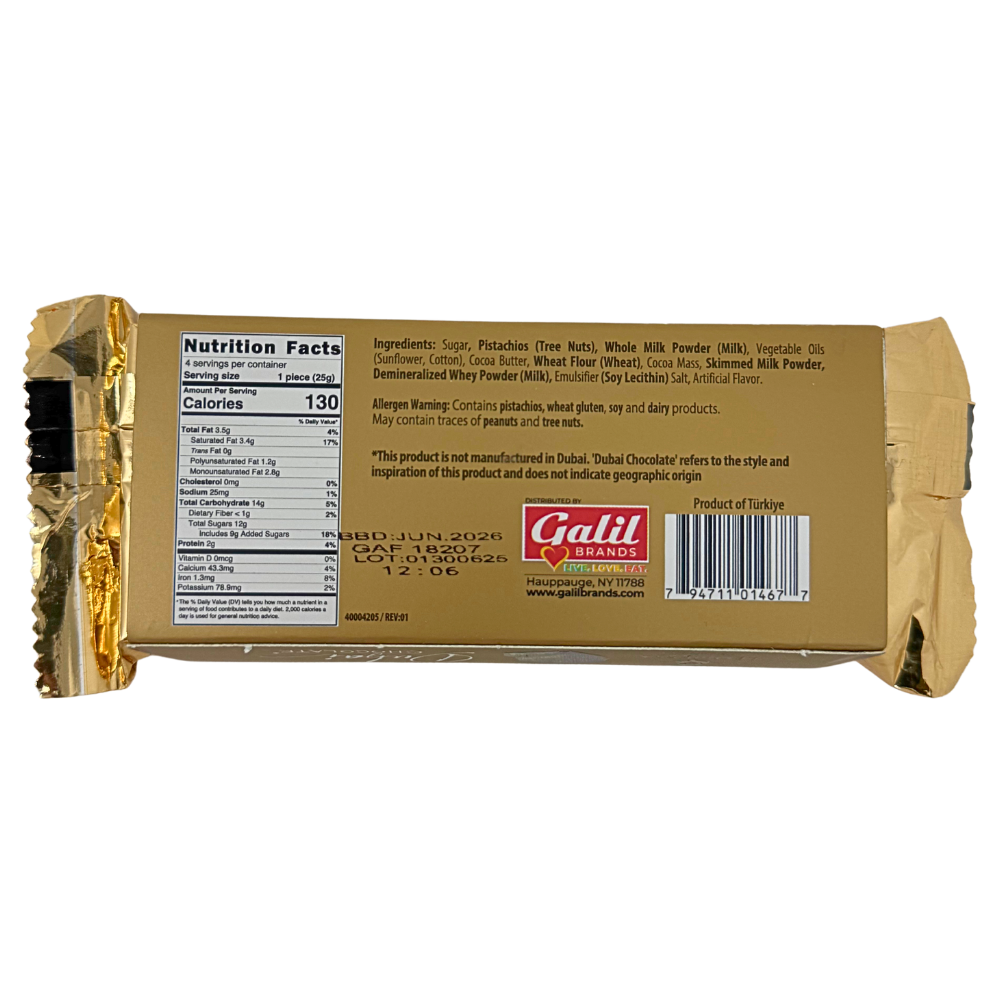 Leonessa Dubai Chocolate Bar - 3.5oz *BB Aug 31 2026*
