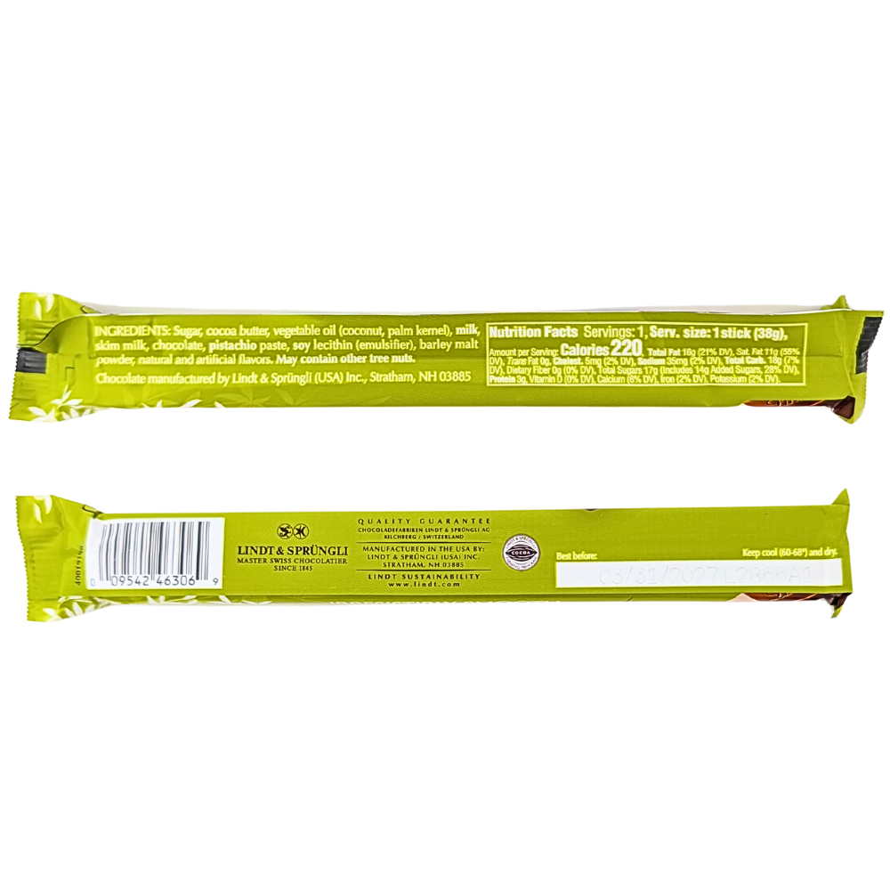 Lindt Lindor Pistachio Truffle Bar - 38g