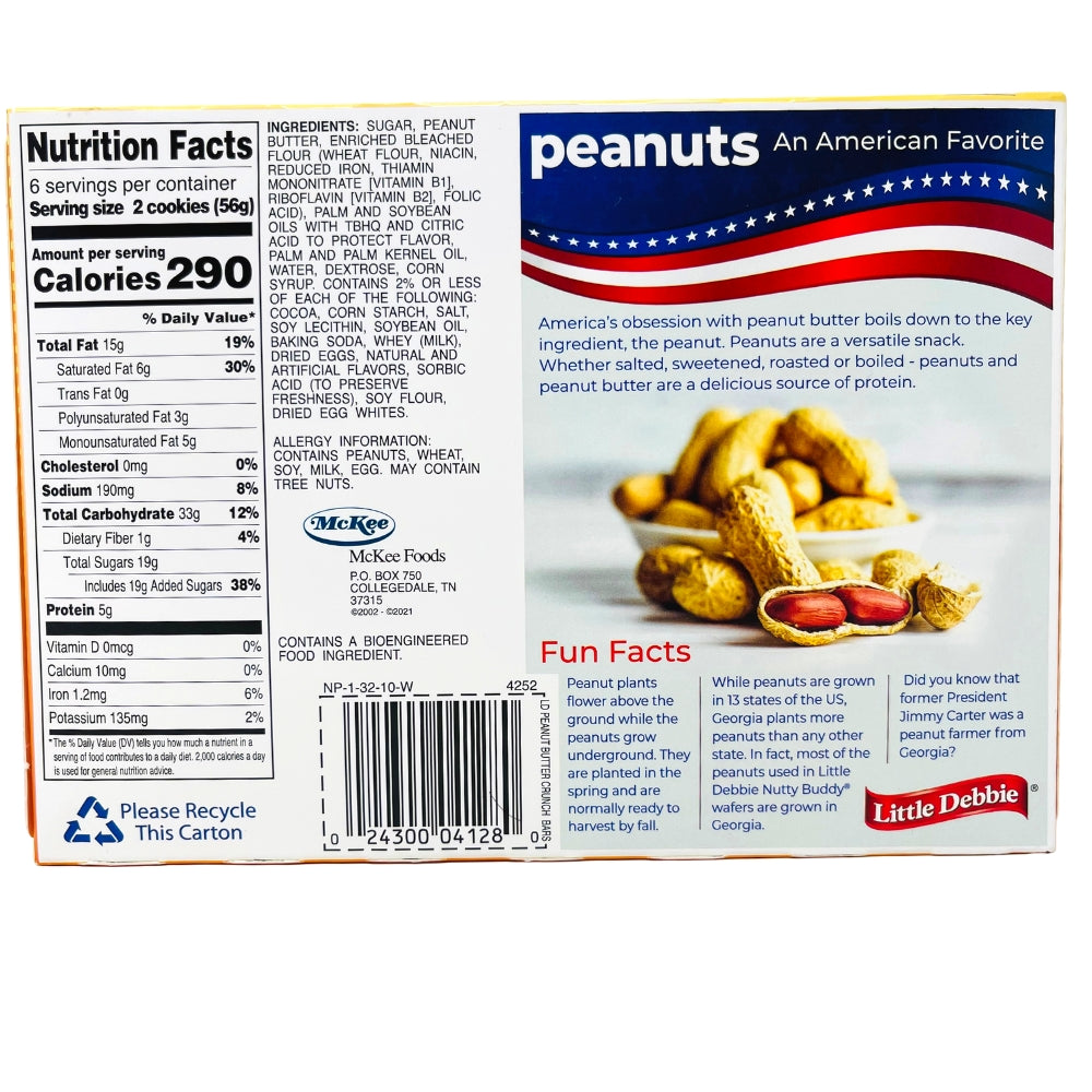 Little Debbie Peanut Butter Crunch Bars - 11.72oz **BB Aug 25 2026**