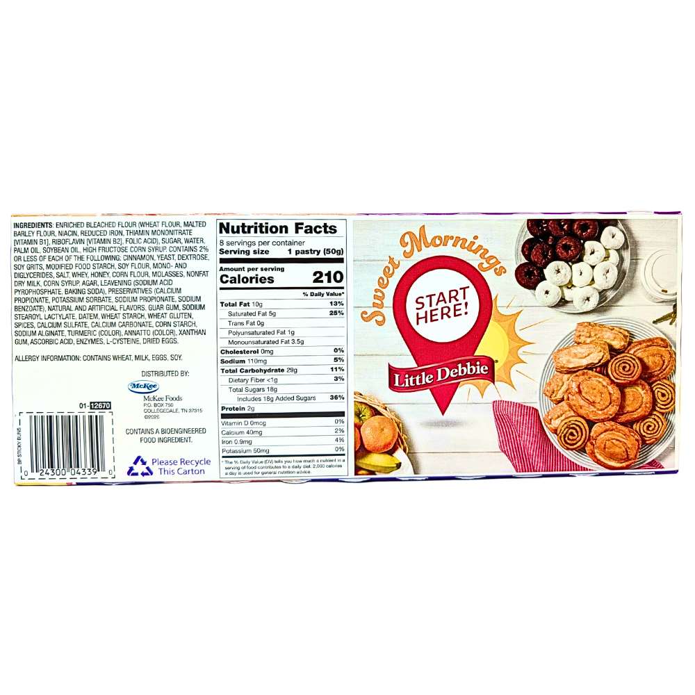 Little Debbie Sticky Buns Cinnamon - 397g **BB Aug 26 2026**