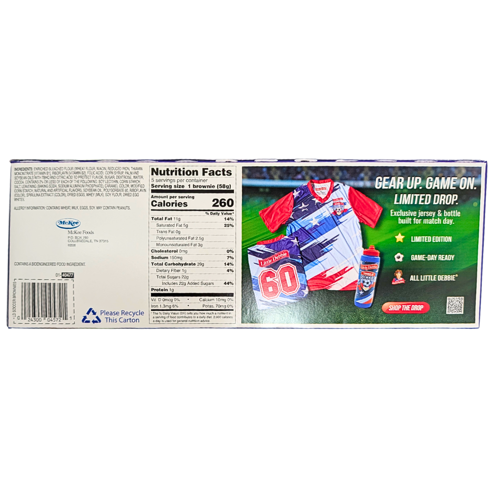 Little Debbie Summer of Soccer Brownies (5 Brownies) - 289g **BB Aug 20 2026**
