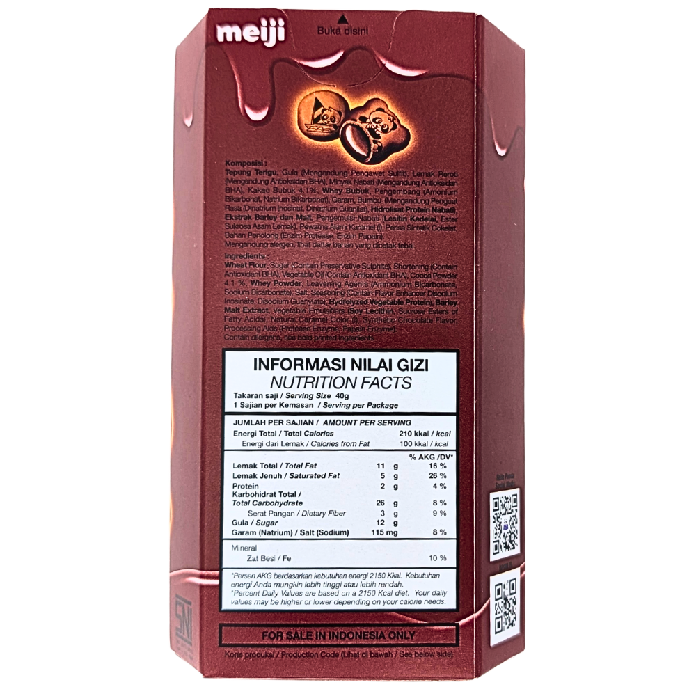 Meiji Hello Panda Double Choco Filled Cookies (Indonesia) - 42g