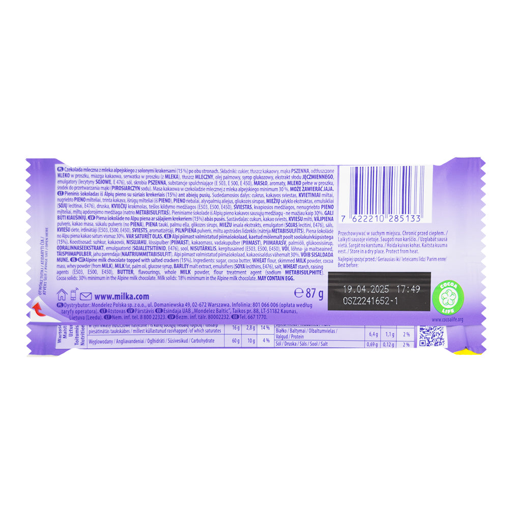 Milka Tuc Chocolate Bars - 87g