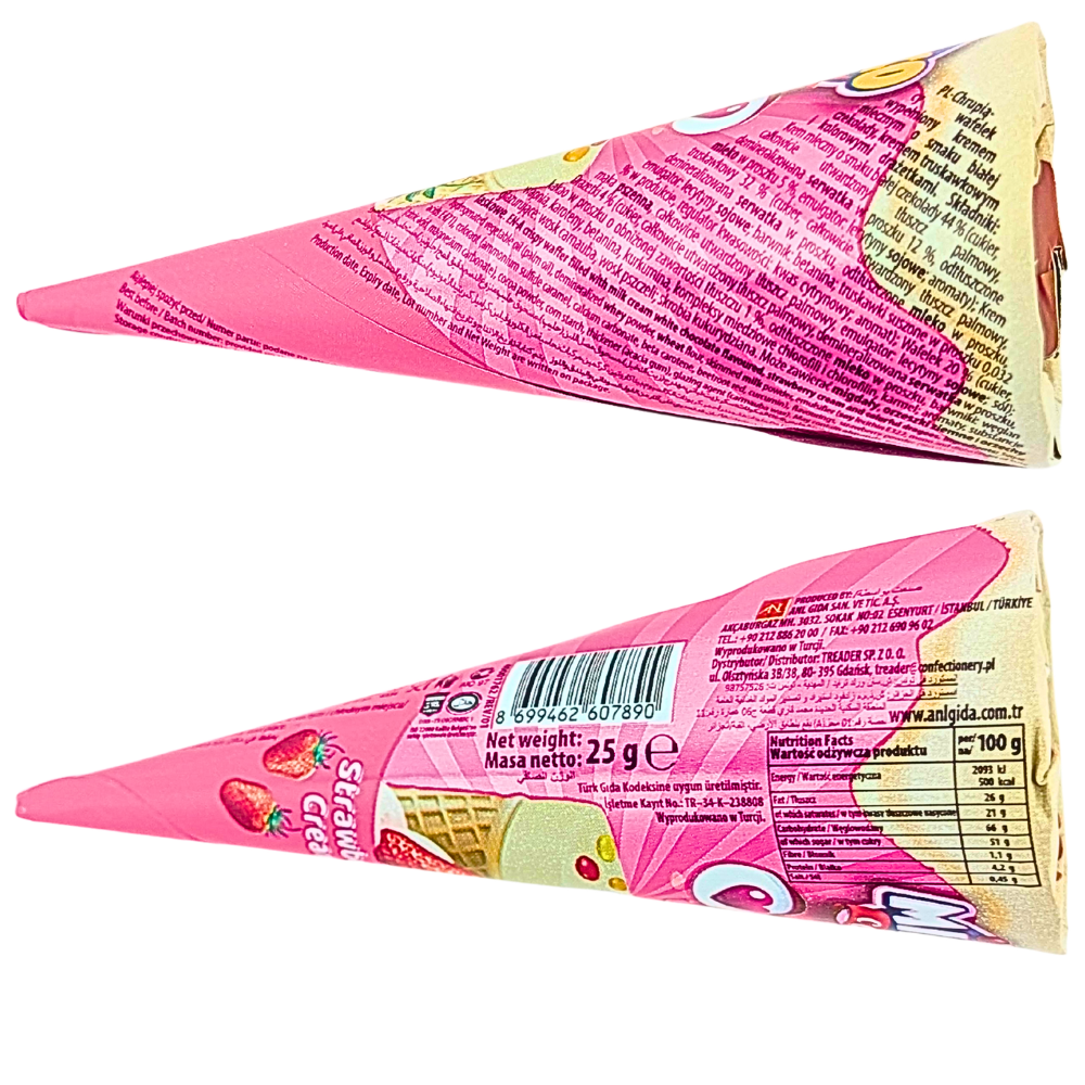 Minicco Cornet Strawberry Cream (Turkey) - 25g
