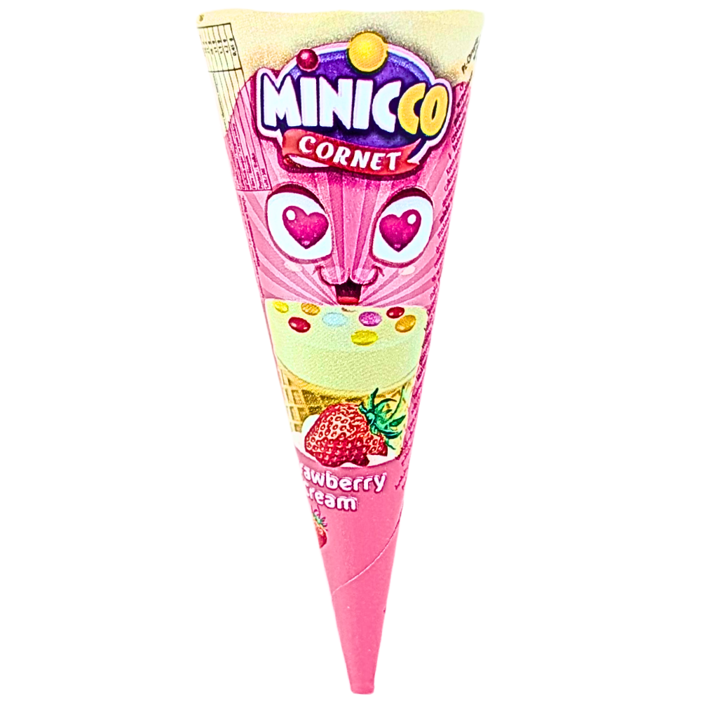 Minicco Cornet Strawberry Cream (Turkey) - 25g
