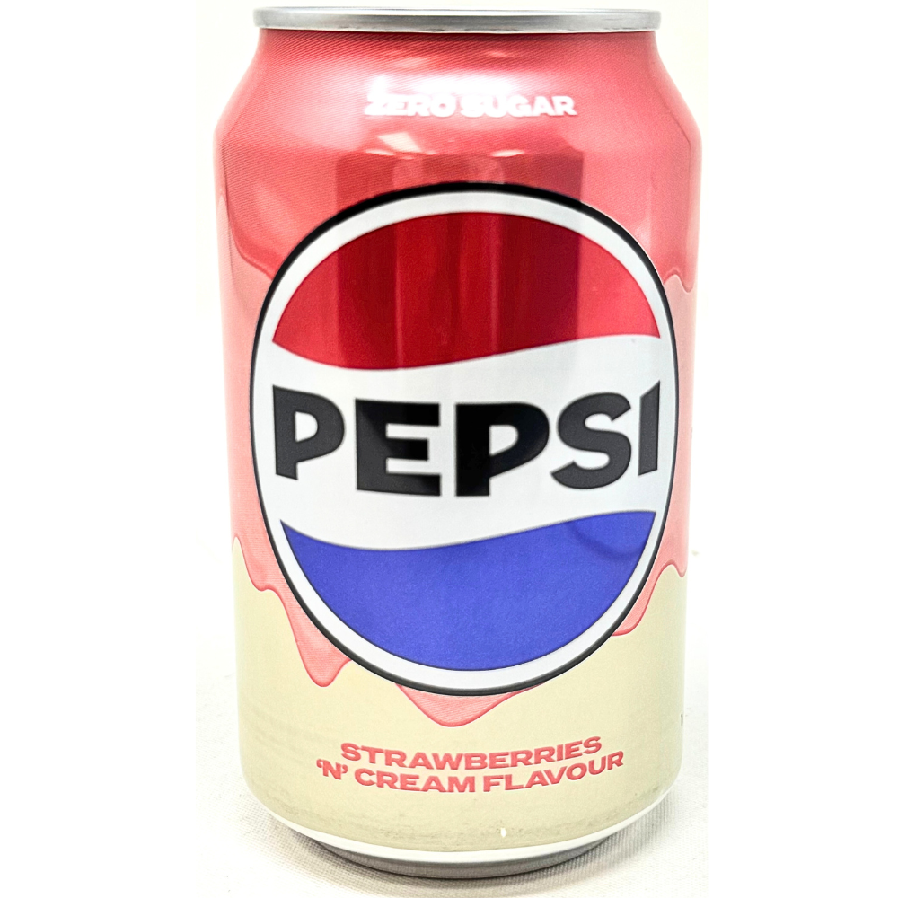 Pepsi Strawberries 'N' Cream Zero Sugar (UK) - 330mL *BB Sep 26 2026*