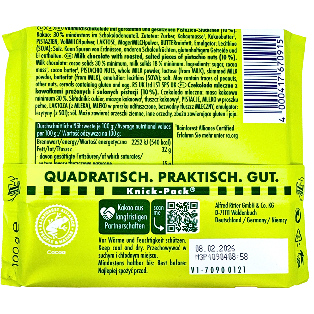 Ritter Sport Pistachio - 100g