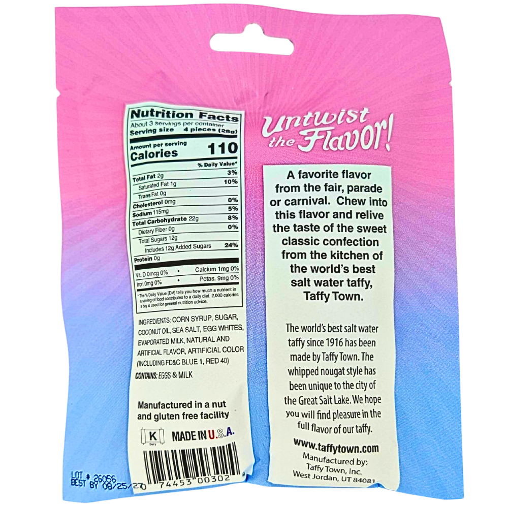 Salt Water Taffy - Cotton Candy - 99g