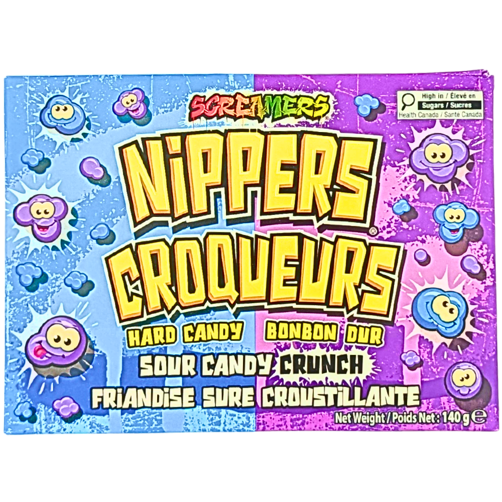Screamers Nippers Sour Candy Crunch Blue Razz & Purple Razz - 140g