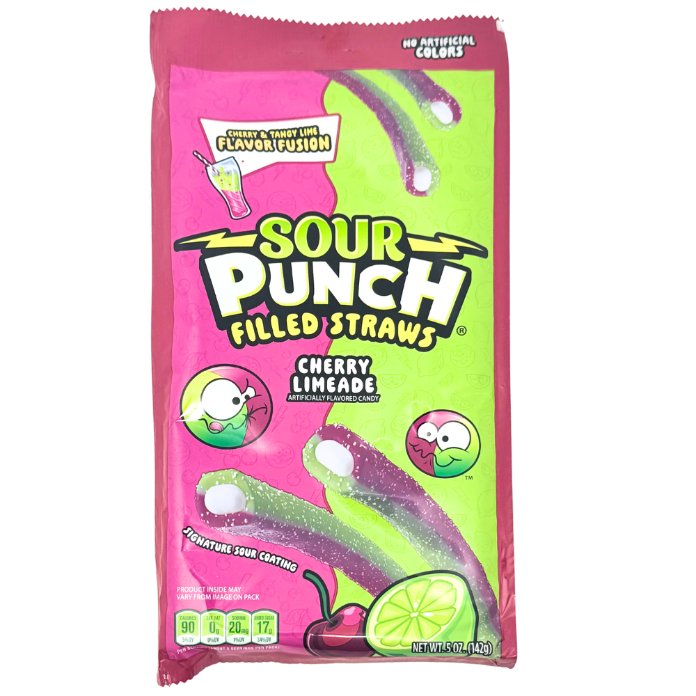 Sour Punch Filled Straws Cherry Limeade - 5oz
