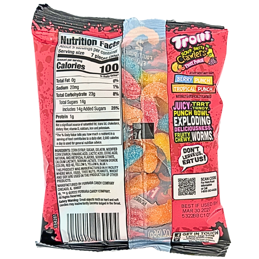 Trolli Sour Brite Crawlers Fruit Punch - 3.4oz