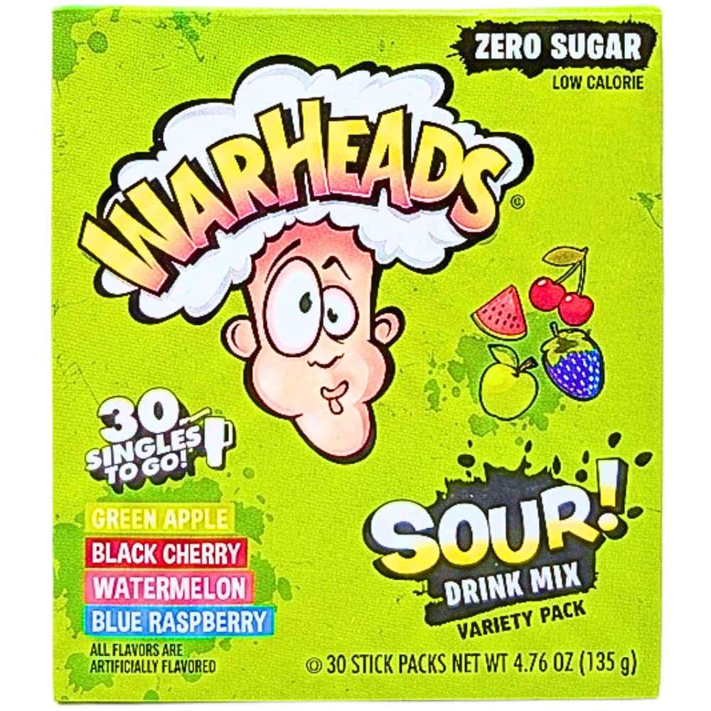 Warheads Zero Sugar Singles To Go Variety Pack - 30 Pack