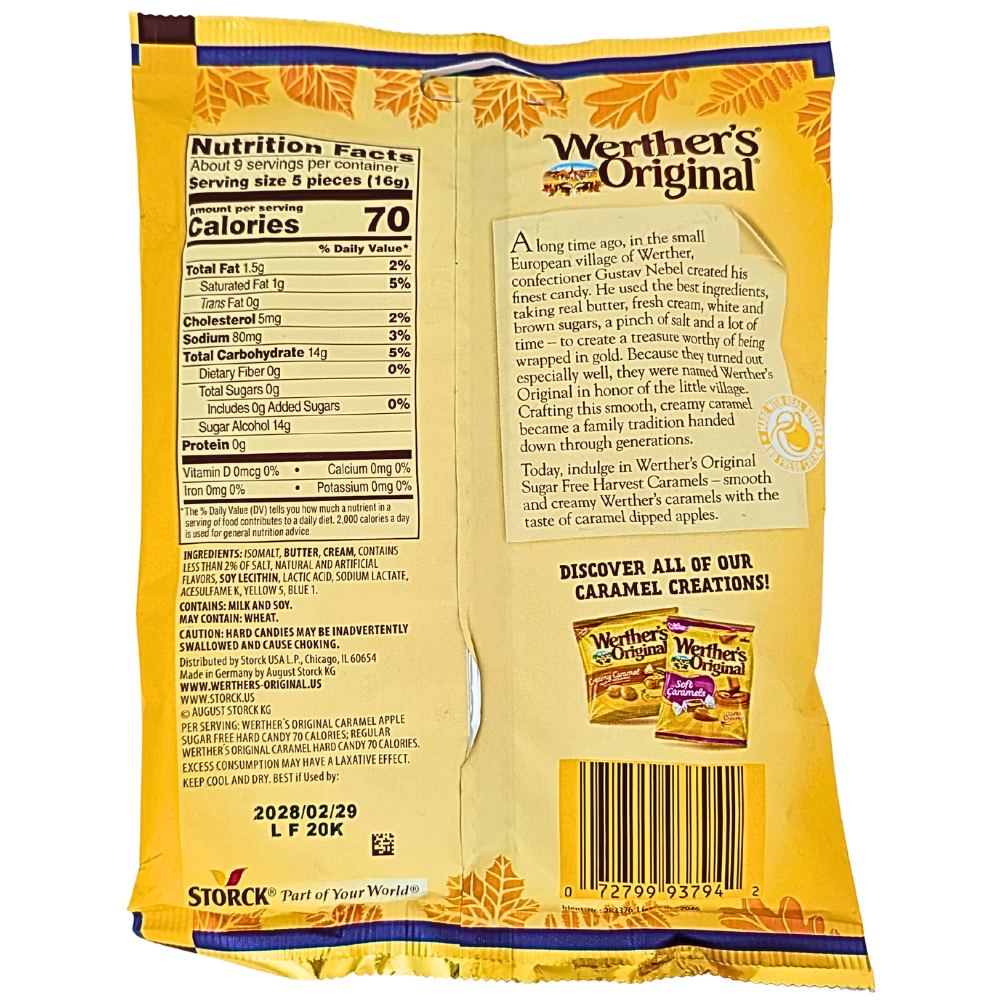 Werther's Original Caramel Apple Sugar Free Hard Candies - 5oz